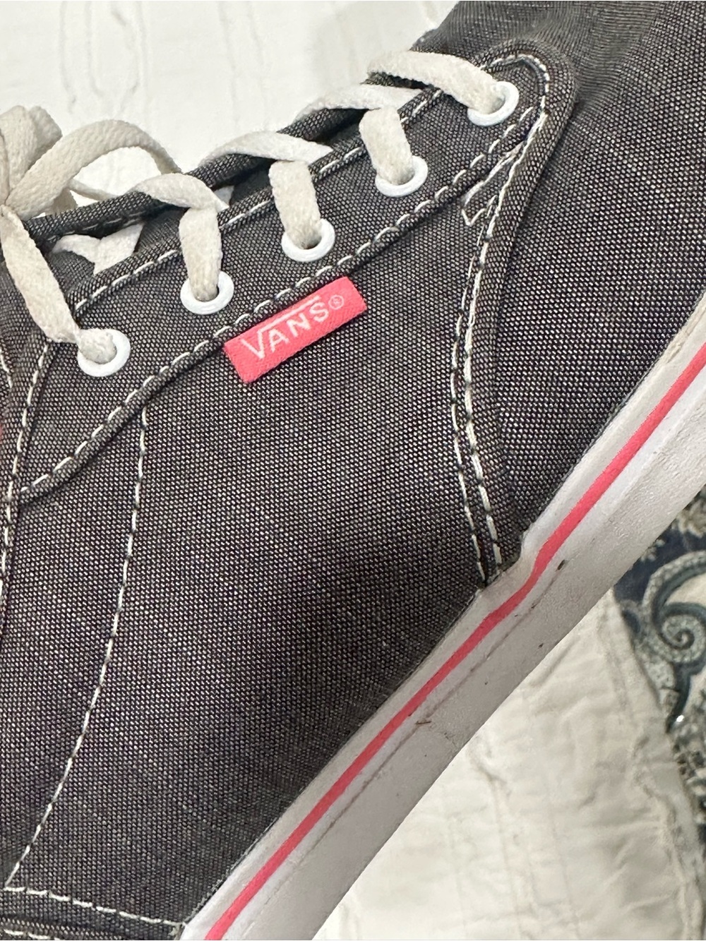 Vans Low Top Sneakers in Charcoal with Pink Lining - Picture 3 of 7